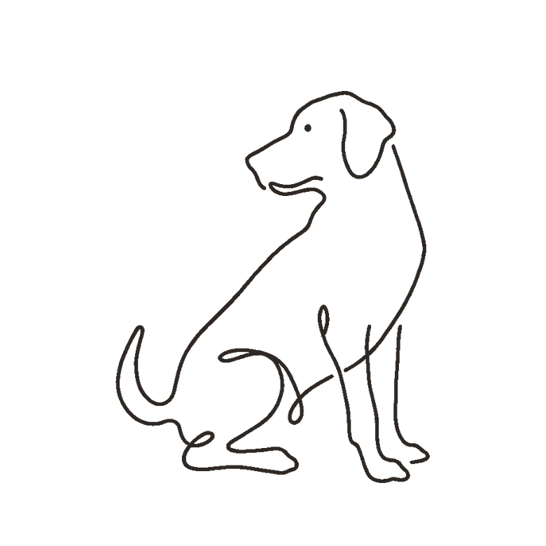 Dog zodiac line art