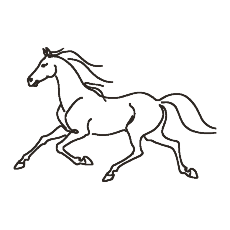 Horse zodiac line art