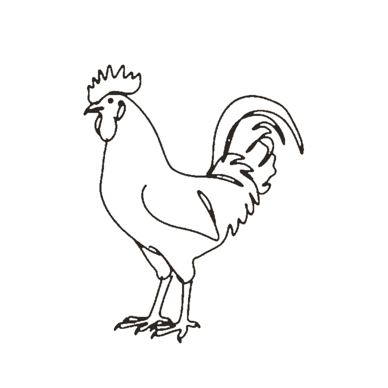 Rooster zodiac line art